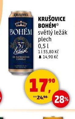 KRUŠOVICE BOHÉM světlý ležák plech