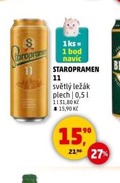 STAROPRAMEN 11 světlý ležák plech
