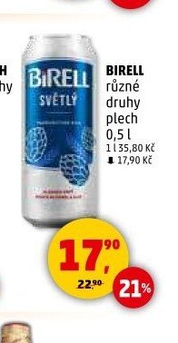 BIRELL různé druhy plech