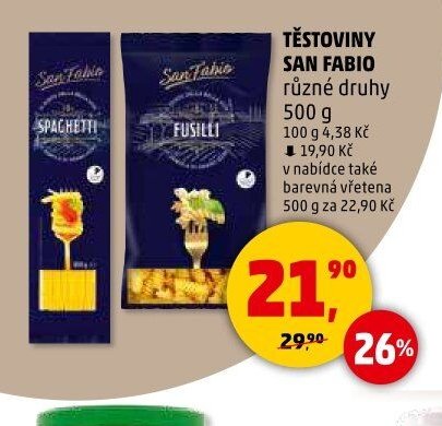 TĚSTOVINY SAN FABIO