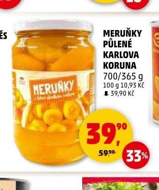 MERUŇKY PŮLENÉ KARLOVA KORUNA