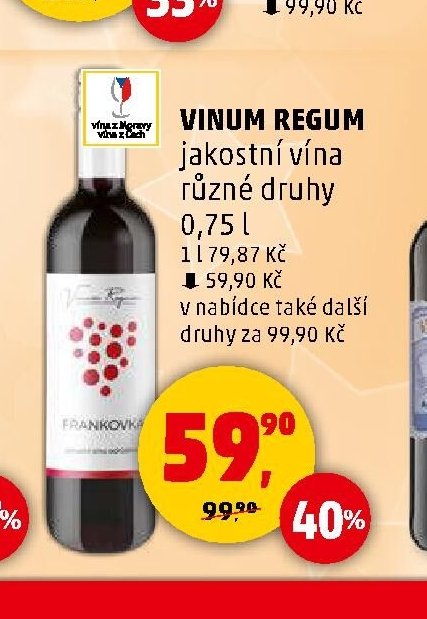 Vinum Regum jakostní vína 0,75 l
