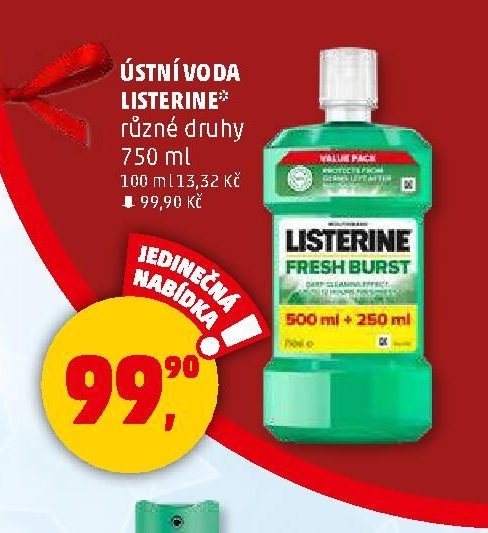 ÚSTNÍ VODA LISTERINE různé druhy