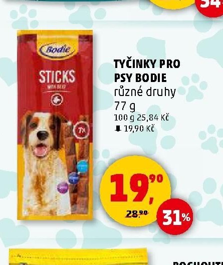 TYČINKY PRO PSY BODIE různé druhy