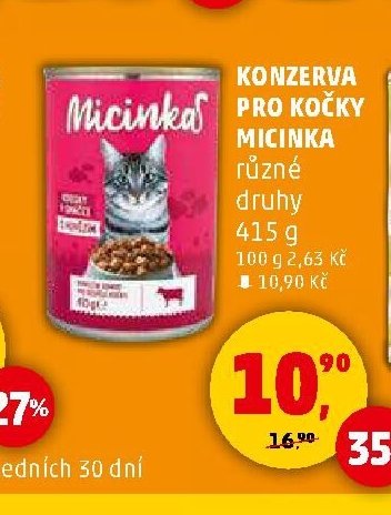 Konzerva pro kočky Micinka 415g