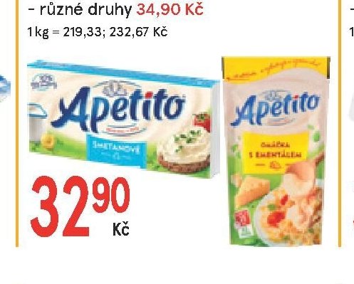 Sýr tavený Apetito 150 g / Omáčka Apetito 150 g