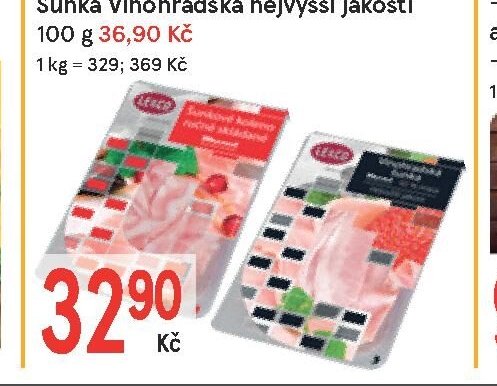 Šunkové koleno ručně skládané 100 g / Šunka Vinohradská nejvyšší jakosti 100 g