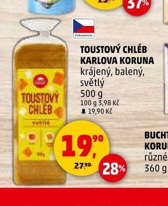 TOUSTOVÝ CHLÉB KARLOVA KORUNA