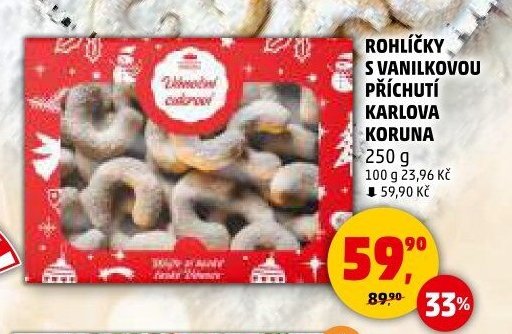 ROHLÍČKY S VANILKOVOU PŘÍCHUTÍ KARLOVA KORUNA