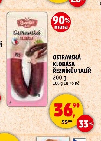 OSTRAVSKÁ KLOBÁSA ŘEZNÍKŮV TALÍŘ 200 g