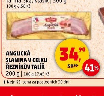 ANGLICKÁ SLANINA V CELKU ŘEZNÍKŮV TALÍŘ 200 g
