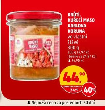 Krůtí, kuřecí maso Karlova Koruna
