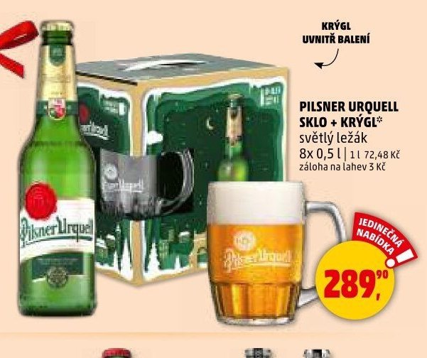 Pilsner Urquell sklo + krýgl