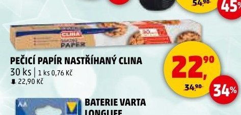 PEČICÍ PAPÍR NASTŘÍHANÝ CLINA