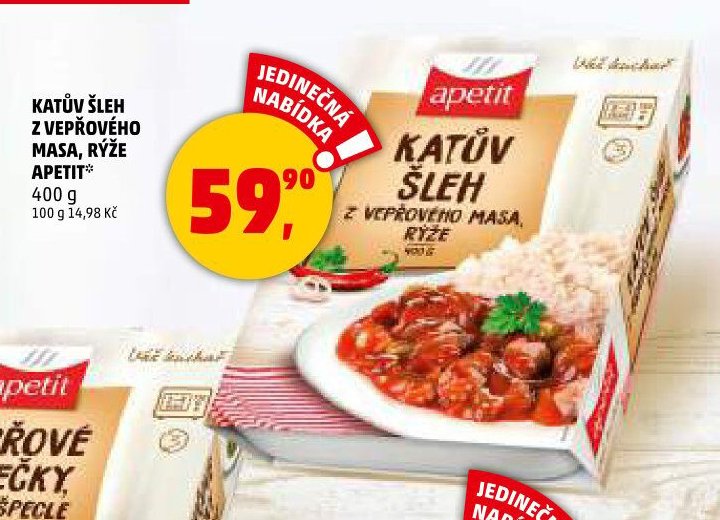 KATŮV ŠLEH Z VEPŘOVÉHO MASA, RÝŽE APETIT