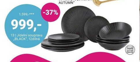 Jídelní souprava BLACK, 12dílná