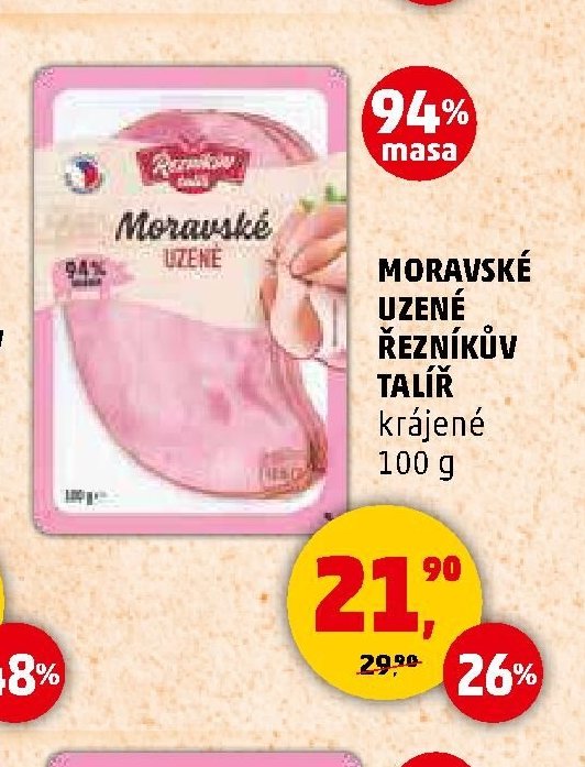 MORAVSKÉ UZENÉ ŘEZNÍKŮV TALÍŘ krájené 100 g