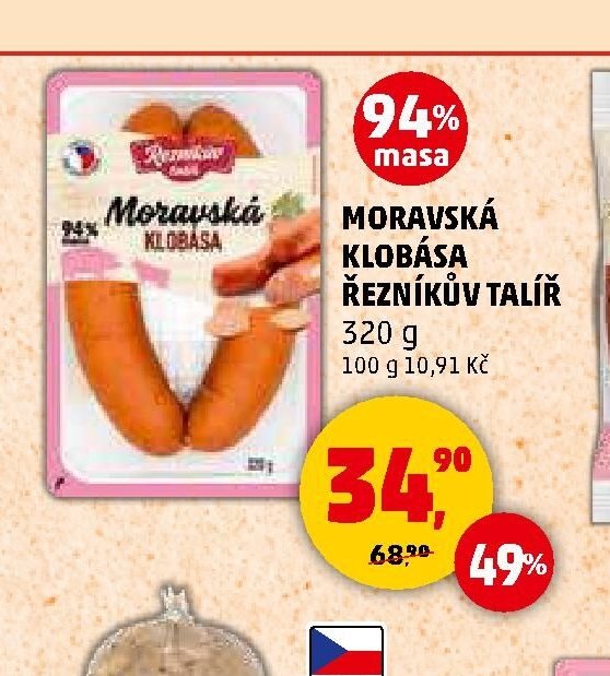 Moravská klobása Řezníkův talíř