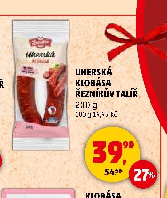 Uherská klobása Řezníkův talíř