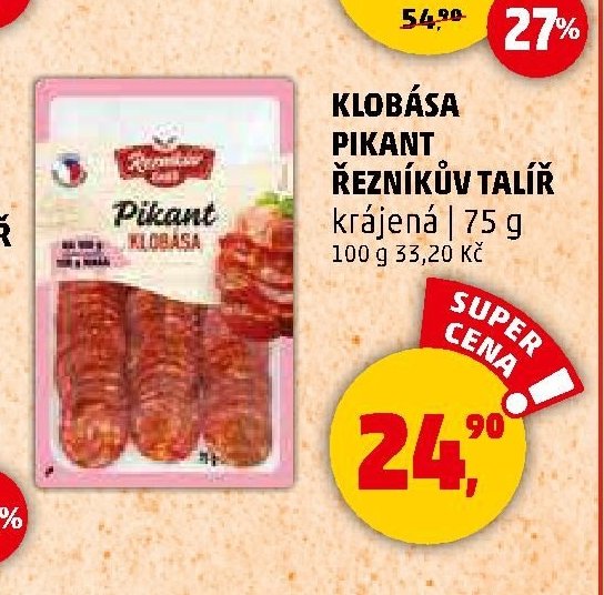 Klobása Pikant Řezníkův talíř