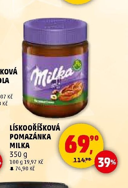 Lískooříšková pomazánka Milka 350 g
