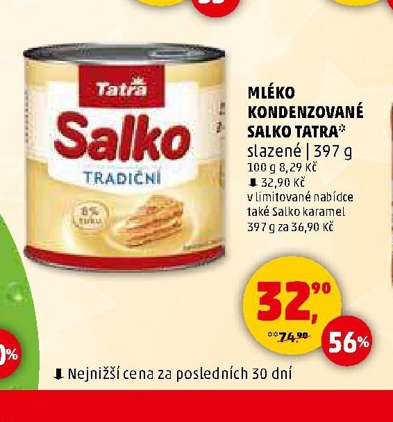 Mléko kondenzované Salko Tatra 397 g