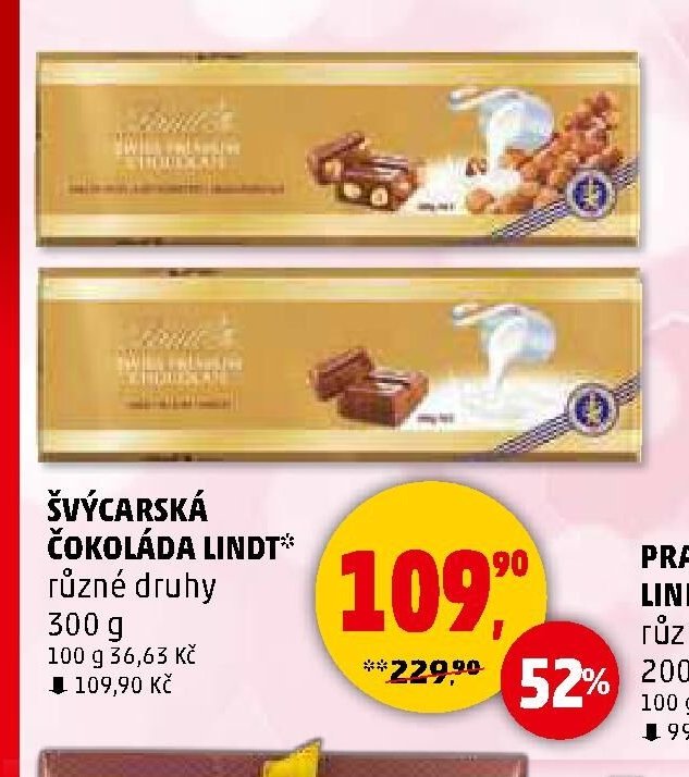 ŠVÝCARSKÁ ČOKOLÁDA LINDT