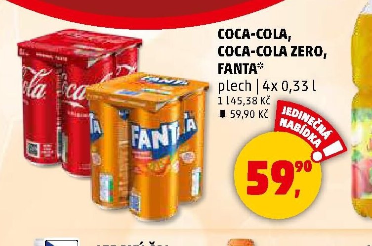 Coca-Cola, Coca-Cola Zero, Fanta plech 4x0,33l