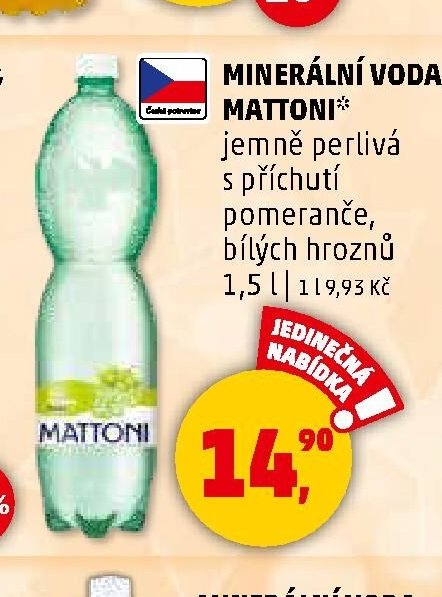 Minerální voda Mattoni 1,5l