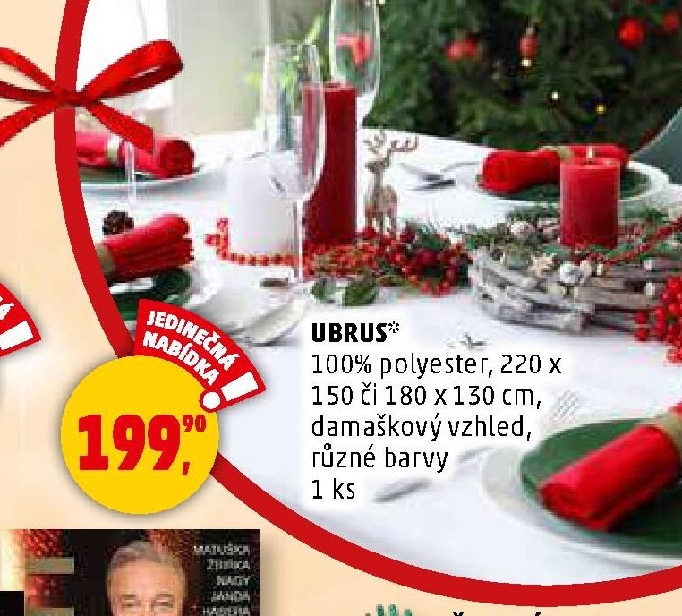 UBRUS 100% polyester, 220 x 150 či 180 x 130 cm, damaškový vzhled, různé barvy