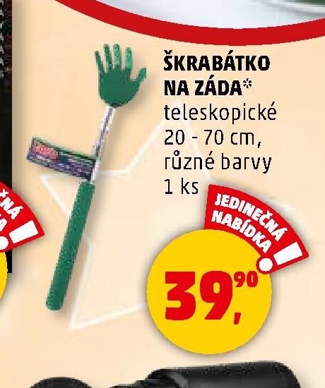 ŠKRABÁTKO NA ZÁDA teleskopické 20 - 70 cm, různé barvy