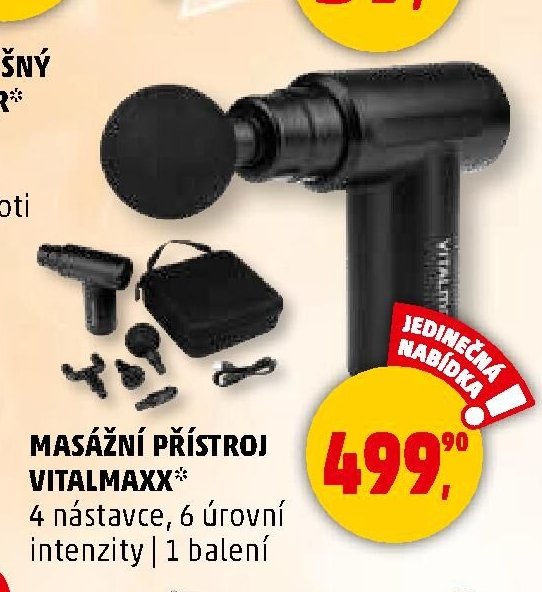 MASÁŽNÍ PŘÍSTROJ VITALMAXX 4 nástavce, 6 úrovní intenzity
