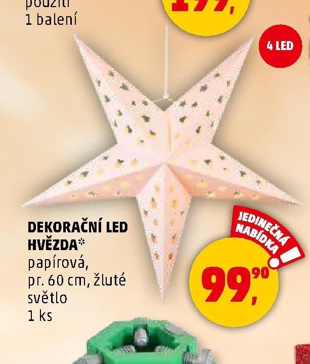 DEKORAČNÍ LED HVĚZDA
