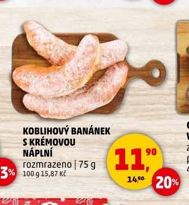 Koblihový banánek s krémovou náplní