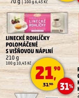Linecké rohlíčky polomáčené s višňovou náplní