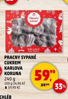 Pracny sypané cukrem Karlova Koruna