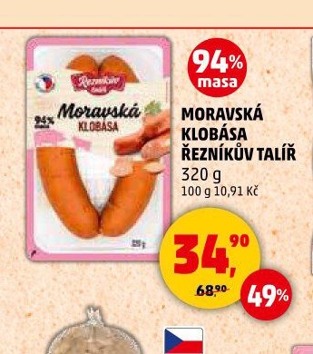 Moravská klobása Řezníkův talíř