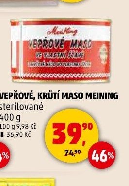Vepřové, krůtí maso Meining