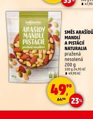 SMĚS ARAŠÍDŮ, MANDLÍ A PISTÁCIÍ NATURALIA