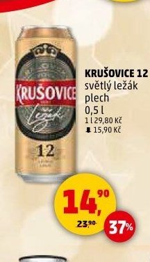 Krušovice 12 světlý ležák plech