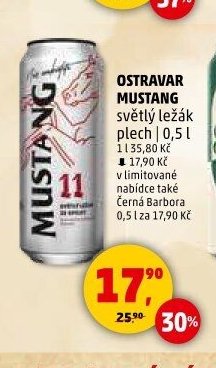 Ostravar Mustang světlý ležák plech