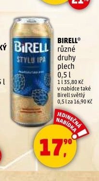 Birell různé druhy plech