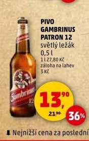 Pivo Gambrinus Patron 12 světlý ležák