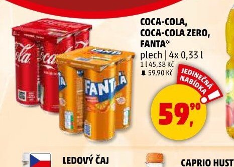 Coca-Cola, Coca-Cola Zero, Fanta plech 4x 0,33l