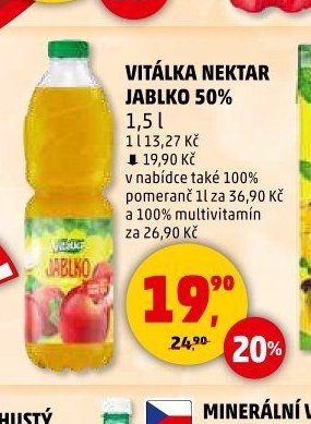 Vitálka nektar jablko 50% 1,5l