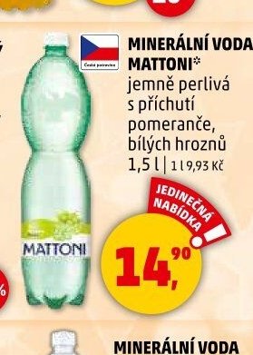 Minerální voda Mattoni 1,5l