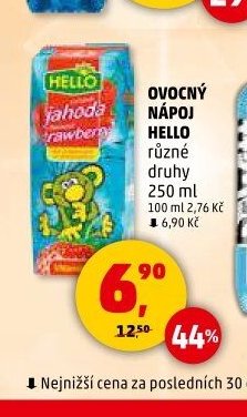Ovocný nápoj Hello 250ml