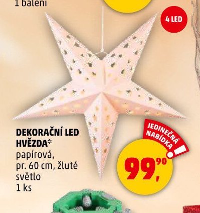 DEKORAČNÍ LED HVĚZDA