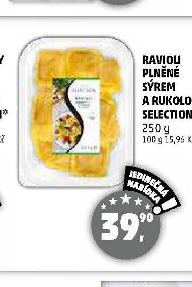 RAVIOLI PLNĚNÉ SÝREM A RUKOLOU SELECTION