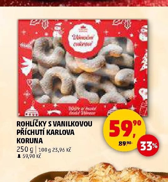 ROHLÍČKY S VANILKOVOU PŘÍCHUTÍ KARLOVA KORUNA